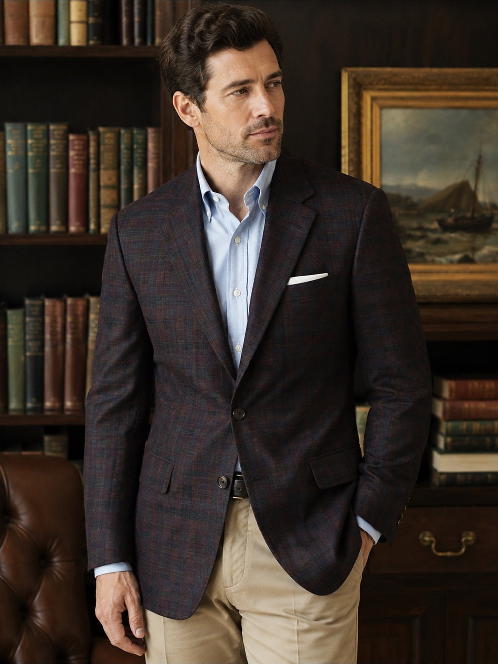 Vintage Chester Barrie Plaid Wool Look Men’s Blazer John Morris London